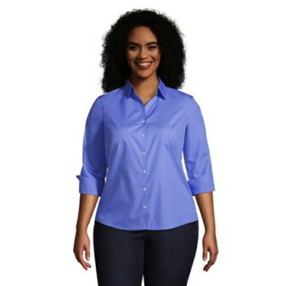 NWT Blue Generation 3/4 sleeve shirt button  down size M.